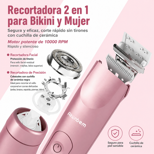 GlowSkin Pro™ — Recortadora Eléctrica 2 en 1 para Rostro y Cuerpo | Brumma