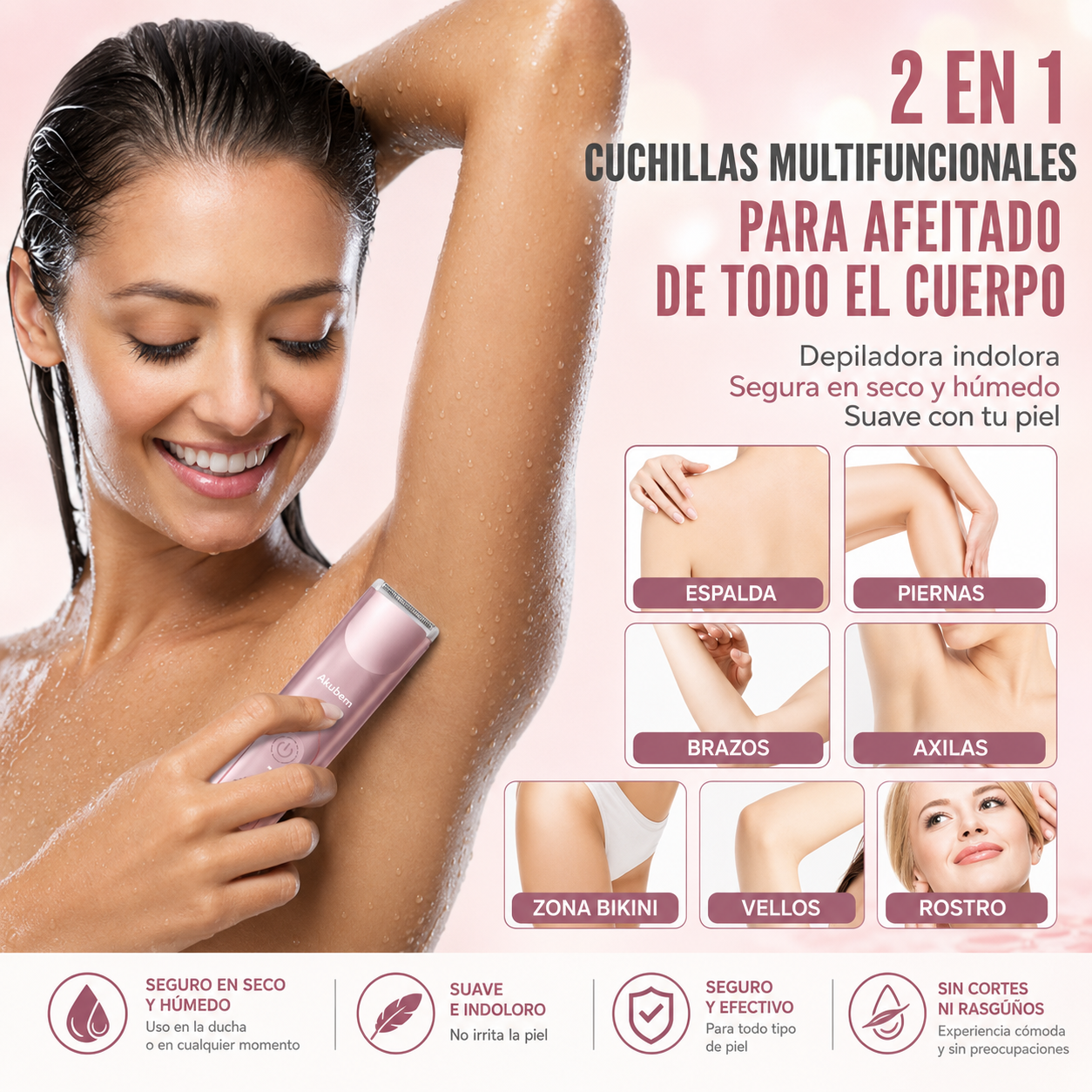 GlowSkin Pro™ — Depiladora Eléctrica Femenina